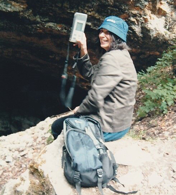 The author with a radiation detector on an expedition in Iri, Georgia, 2005. (Photo by Rob Broomby)
